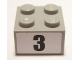 Part No: 3003pb083  Name: Brick 2 x 2 with Black Number 3 Narrow Bold Font Pattern (Sticker) - Set 8896