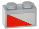 Part No: 3004pb118R  Name: Brick 1 x 2 with Red Triangle Pattern Model Right Side (Sticker) - Set 79121