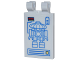 Part No: 30350bpb053  Name: Tile, Modified 2 x 3 with 2 Clips with Diagram of Sweep the Robot with Power Controls and Battery Indicator Pattern (Sticker) - Set 70620