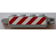 Part No: 30387pb011  Name: Hinge Brick 1 x 4 Locking, 9 Teeth with Red and White Danger Stripes (4 Stripes) Pattern on Both Sides (Stickers) - Set 60073