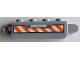 Part No: 30387pb021L  Name: Hinge Brick 1 x 4 Locking with 'CAUTION' and Orange and White Danger Stripes Pattern Model Left Side (Sticker) - Set 60196