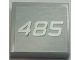 Part No: 3068pb0970  Name: Tile 2 x 2 with White '485' on Light Bluish Gray Background Pattern (Sticker) - Set 8426