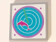Part No: 3068pb0996  Name: Tile 2 x 2 with Dark Pink Dolphin on Medium Azure Radar Pattern (Sticker) - Set 41015