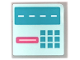 Part No: 3068pb2245  Name: Tile 2 x 2 with ATM Screen with White Dotted Line, Medium Azure Keypad and Dark Pink Slot on Light Aqua Background Pattern (Sticker) - Set 41450