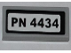Part No: 3069pb0216  Name: Tile 1 x 2 with 'PN 4434' on White Background Pattern (Sticker) - Set 4434