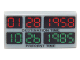 Part No: 3069pb0289  Name: Tile 1 x 2 with Red '01 28 1958', Green '10 26 1985', Black 'DESTINATION TIME' and 'PRESENT TIME' Pattern