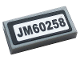 Part No: 3069pb0903  Name: Tile 1 x 2 with 'JM60258' Pattern (Sticker) - Set 60258