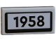 Part No: 3069pb1288  Name: Tile 1 x 2 with Black '1958' Pattern (Sticker) - Set 910034
