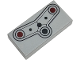 Part No: 3069pb1407  Name: Tile 1 x 2 with Robotic Sensors, Black and Dark Red Dots with Circles and Outlines Pattern