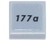 Part No: 3070pb368  Name: Tile 1 x 1 with Black '177a' Pattern (Sticker) - Set 76218