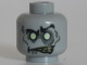Part No: 3626cpb0766  Name: Minifigure, Head Alien with White Eyes and Yellowed Teeth, Angry Pattern (Zombie Groom) - Hollow Stud
