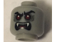Part No: 3626cpb2240  Name: Minifigure, Head Alien Vampire Black Eyebrows, Red Eyes, Dark Bluish Gray Eye Shadow, Open Mouth with Fangs and Tongue Pattern - Hollow Stud (BAM)
