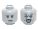 Part No: 3626pb1465  Name: Minifigure, Head Dual Sided Female Gray Eyebrows, Eyes, Lips with Sad / Open Mouth Angry with Lines Pattern (Weeping Angel)