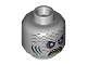 Part No: 3626pb1547  Name: Minifigure, Head Alien with Purple Eyes, Yellow Teeth, Scales and Gills Pattern (Sharx)