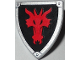 Part No: 3846pb035  Name: Minifigure, Shield Triangular  with Red Dragon Head on Black Background Pattern