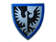 Part No: 3846px9  Name: Minifigure, Shield Triangular  with Black and White Falcon with Blue Border Pattern