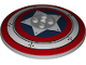 Part No: 3961pb13  Name: Dish 8 x 8 Inverted (Radar) - Solid Studs with Red and White Concentric Rings, Star in Dark Blue Circle Pattern (Captain America Shield)