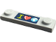 Part No: 41740pb016  Name: Plate, Modified 1 x 4 with 2 Studs with Groove with Lime Capital Letter I, Coral Heart and Earth on Dark Blue Background Pattern (Sticker) - Set 41712