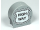 Part No: 41970pb08  Name: Duplo, Brick 1 x 2 x 2 Round Top Road Sign with 'HIGH WAY' Pattern