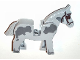 Part No: 4493c01pb09  Name: Horse with Dark Bluish Gray Spots and Covered Eyes Pattern