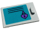 Part No: 4533pb037  Name: Container, Cupboard 2 x 3 x 2 Door with Black Vent Lines and Medium Lavender Padlock on Dark Turquoise Background Pattern (Sticker) - Set 41711