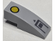Part No: 50950pb175  Name: Slope, Curved 3 x 1 with Yellow Circle with Black Outline, Dark Bluish Gray Triangle and Rectangle Pattern (Sticker) - Set 76232