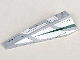 Part No: 50955pb012  Name: Wedge 10 x 3 Left with Jedi Starfighter White Hull Panels and Dark Green Tapered Stripe Pattern (Stickers) - Set 7868