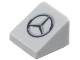 Part No: 54200pb133  Name: Slope 30 1 x 1 x 2/3 with Black and Dark Silver Mercedes-Benz Logo Pattern