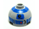 Part No: 553pb004  Name: Brick, Round 2 x 2 Dome Top with Blue Pattern (R2-D2)
