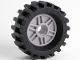 Part No: 56902c04  Name: Wheel 18mm D. x  8mm with Fake Bolts and Shallow Spokes with Black Tire 30 x 10.5 Offset Tread - Band Around Center of Tread (56902 / 56897)