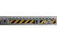 Part No: 57779pb017  Name: Crane Arm Outside, Wide with Pin Hole at Mid-Point with Black '60200' and Black and Yellow Danger Stripes Pattern on Both Sides (Stickers) - Set 60200