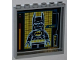 Part No: 59349pb057  Name: Panel 1 x 6 x 5 with 'READY' and Batman on Screen Pattern on Inside (Sticker) - Set 6860