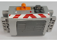 Part No: 59510c01pb08  Name: Electric 9V Battery Box 4 x 11 x 7 PF with Red and White Danger Stripes and Triangles Pattern (Sticker) - Set 42009