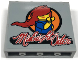 Part No: 60581pb280R  Name: Panel 1 x 4 x 3 with Side Supports - Hollow Studs with Minifigure with Red Hair and 'Midnight Oiler' Pattern Model Right Side (Sticker) - Set 76947