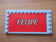 Part No: 6178pb029  Name: Tile, Modified 6 x 12 with Studs on Edges with White 'FELIPE' on Red Background Pattern (Sticker) - Set 8144