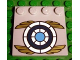 Part No: 6179pb054  Name: Tile, Modified 4 x 4 with Studs on Edge with Blue and White Target with Gold Wings Pattern