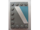 Part No: 6180pb040R  Name: Tile, Modified 4 x 6 with Studs on Edges with White Diagonal Stripe Right and Maersk Blue Pattern (Sticker) - Set 10219