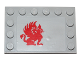 Part No: 6180pb080R  Name: Tile, Modified 4 x 6 with Studs on Edges with Red Gryphon Pattern Model Right Side (Sticker) - Set 75081