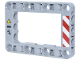 Part No: 64179pb004R  Name: Technic, Liftarm, Modified Frame Thick 5 x 7 Open Center with Red and White Danger Stripes and Black Exclamation Mark in Yellow Danger Triangle Pattern Model Right Side (Stickers) - Set 42146