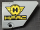 Part No: 64680pb008  Name: Technic, Panel Fairing #14 Large Short Smooth, Side B with Black and Yellow Hero Factory Symbol and 'HFAC' Pattern (Sticker) - Set 7160