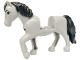 Part No: 69820c01pb11  Name: Horse, Friends Style with 2 x 2 Cutout and Movable Neck with Fixed Flexible Rubber Black Tail and Mane with White Eyes, Black Eyebrows Pattern (Thunder)