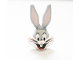 Part No: 74505pb01  Name: Minifigure, Head, Modified Looney Tunes Bugs Bunny with White Face and Black Whiskers Pattern