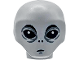 Part No: 8414pb01  Name: Minifigure, Head, Modified Alien with Black Eyes, Nostrils and Mouth, Dark Bluish Gray Wrinkles and Chin Dimple Pattern