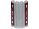 Part No: 85941pb013  Name: Cylinder Half 2 x 4 x 5 with 1 x 2 Cutout with SW Cloud City Black Lines, Gray Stripes and Dark Red Wall Ornament Pattern (Sticker) - Set 75222