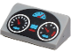 Part No: 85984pb289  Name: Slope 30 1 x 2 x 2/3 with Black Oval Dashboard with Silver, Medium Azure and Red Gauges Pattern