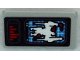 Part No: 85984pb345  Name: Slope 30 1 x 2 x 2/3 with Control Screen with White Scuttler on Blue Radar Screen and Red Bar Chart Pattern (Sticker) - Set 70908