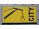 Part No: 87079pb0051  Name: Tile 2 x 4 with Black 'CITY' and Crane Boom with Bucket Pattern (Sticker) - Set 4645