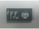 Part No: 87079pb0085R  Name: Tile 2 x 4 with Avengers Logo and 'FF 1° FW' Pattern Model Right Side (Sticker) - Set 6869