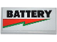 Part No: 87079pb0165  Name: Tile 2 x 4 with 'BATTERY' and Red and Green Lightning Bolt Pattern (Sticker) - Set 70809