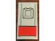 Part No: 87079pb0605  Name: Tile 2 x 4 with Red Rectangle and Black Lines Hatch Pattern (Sticker) - Set 76127